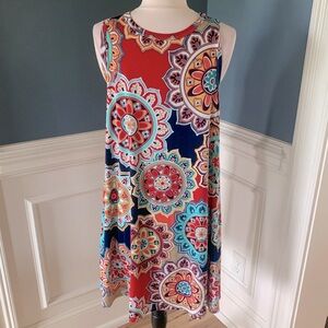 Bellamie Swing Dress Summer Spring Colorful Bold Womens Small